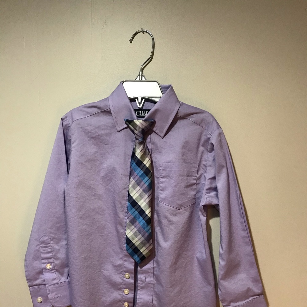 Lavender Dress Shirt w/ clip-on Tie
